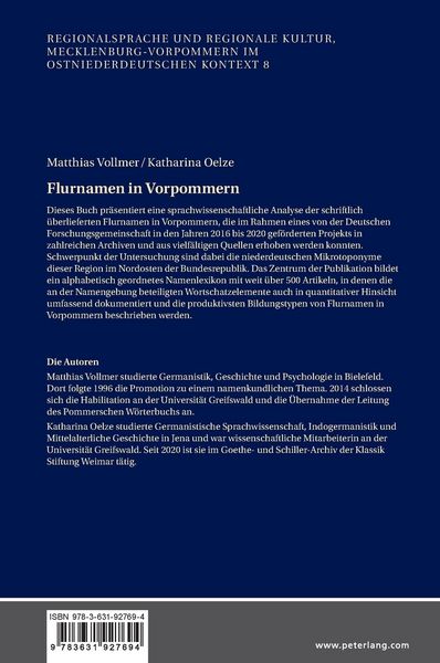 Produktbild: Flurnamen in Vorpommern