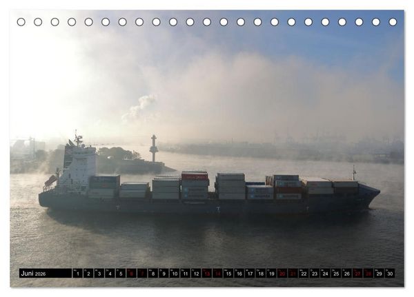 Produktbild: Shipspotting Hamburg (Tischkalender 2026 DIN A5 quer), CALVENDO Monatskalender