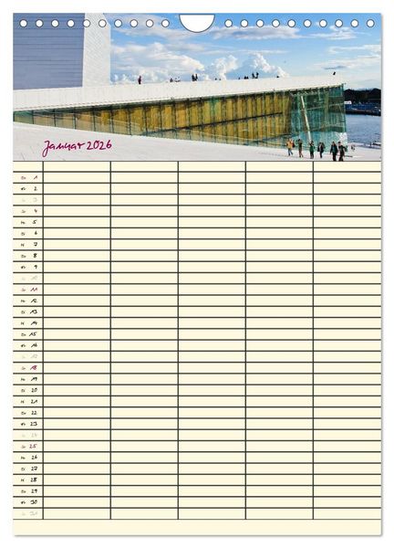 Produktbild: Familienplaner Norwegen (Wandkalender 2026 DIN A4 hoch), CALVENDO Monatskalender