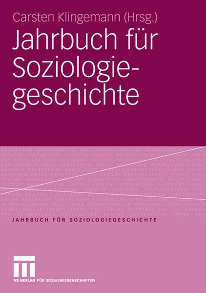 Produktbild: Jahrbuch f&uuml;r Soziologiegeschichte