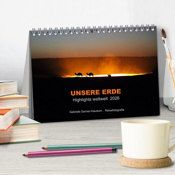 Produktbild: Unsere Erde Highlights weltweit 2026 (Tischkalender 2026 DIN A5 quer), CALVENDO Monatskalender