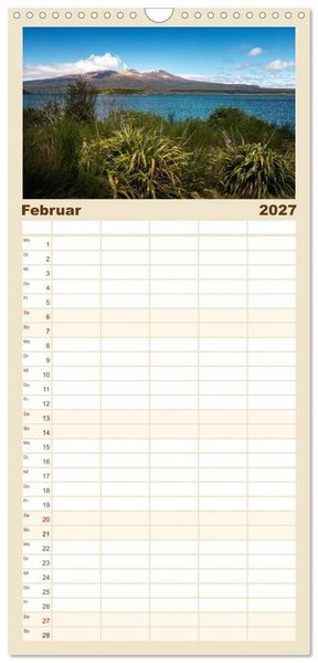 Produktbild: Familienplaner 2027 - Nat&uuml;rlich Neuseeland mit 5 Spalten (Wandkalender, 21 x 45 cm) CALVENDO