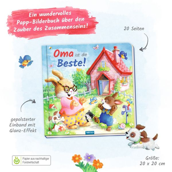 Produktbild: Tr&ouml;tsch Pappenbuch mit Reimen Oma ist die Beste!