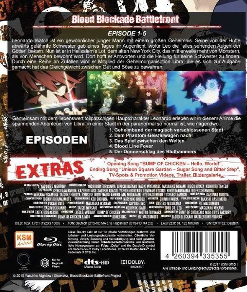 Produktbild: Blood Blockade Battlefront Volume 1 (Episode 1-5)