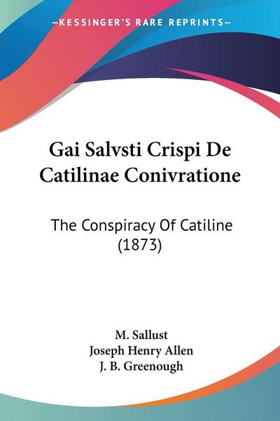 Produktbild: Gai Salvsti Crispi De Catilinae Conivratione