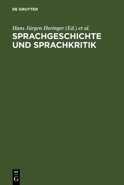 Produktbild: Sprachgeschichte und Sprachkritik