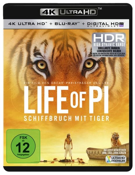 Produktbild: Life of Pi - Schiffbruch mit Tiger (4K Ultra HD) (+ Blu-ray)