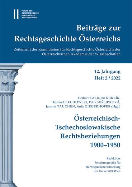 Produktbild: Beitr&auml;ge zur Rechtsgeschichte &Ouml;sterreichs, 12. Jahrgang, Heft 2/2022