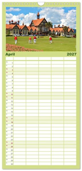 Produktbild: Familienplaner 2027 - Neuseeland - Land der Kontraste mit 5 Spalten (Wandkalender, 21 x 45 cm) CALVENDO