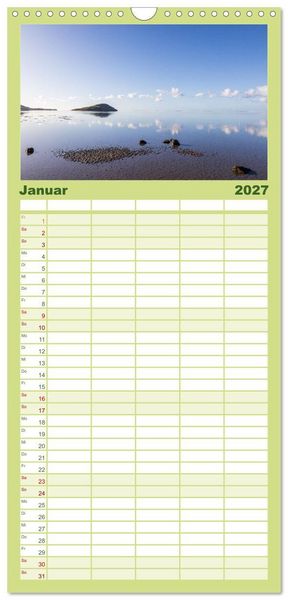 Produktbild: Familienplaner 2027 - Trauminseln der Welt - Mauritius mit 5 Spalten (Wandkalender, 21 x 45 cm) CALVENDO