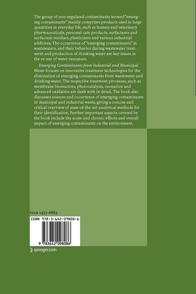 Produktbild: Emerging Contaminants from Industrial and Municipal Waste