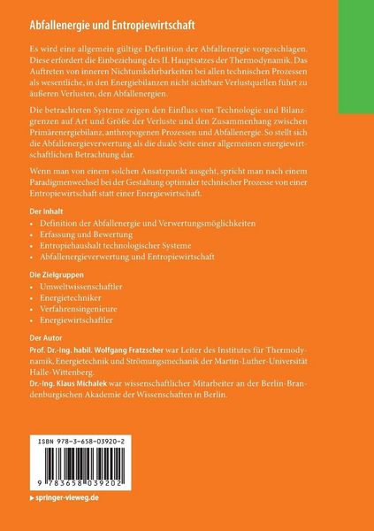 Produktbild: Abfallenergie und Entropiewirtschaft