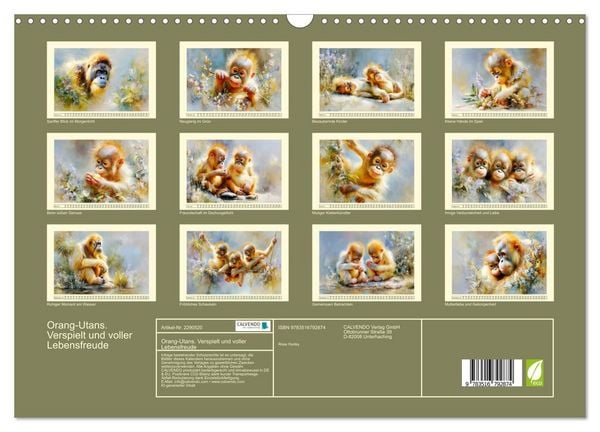 Produktbild: Orang-Utans. Verspielt und voller Lebensfreude (Wandkalender 2027 DIN A3 quer), CALVENDO Monatskalender