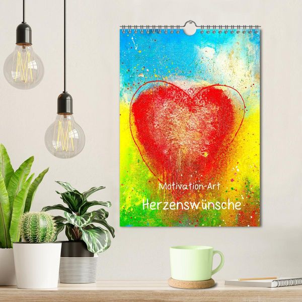 Produktbild: Motivation-Art Herzensw&uuml;nsche (Wandkalender 2026 DIN A4 hoch), CALVENDO Monatskalender