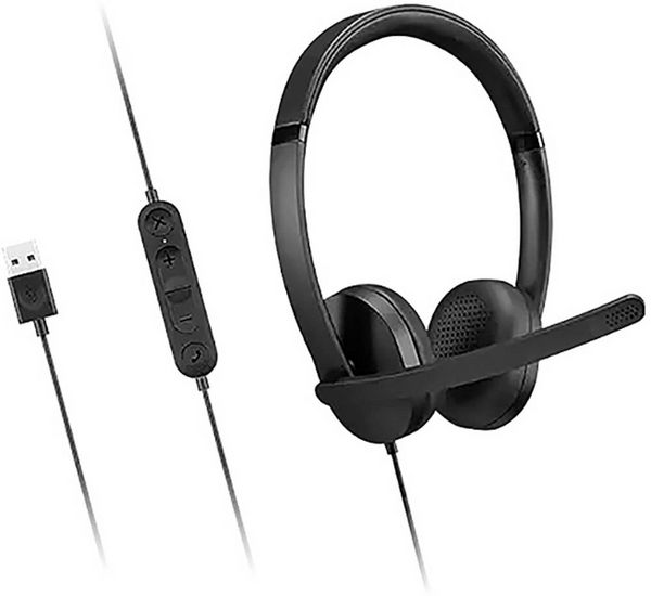Produktbild: Lenovo 4XD1P83425 On Ear Headset Bluetooth&reg;, Kabellos, kabelgebunden Stereo Schwarz Lautst&auml;rkeregelung