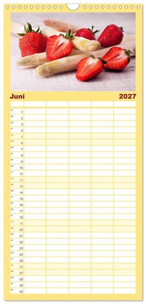 Produktbild: Familienplaner 2027 - Kulinarische Kompositionen mit 5 Spalten (Wandkalender, 21 x 45 cm) CALVENDO