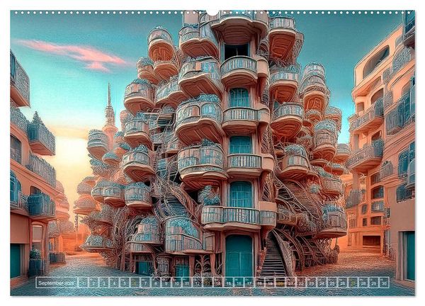 Produktbild: Die Fantasie als Architekt (Wandkalender 2026 DIN A2 quer), CALVENDO Monatskalender