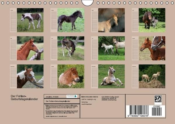 Produktbild: Der Fohlen-Geburtstagskalender (Wandkalender immerw&auml;hrend DIN A4 quer)