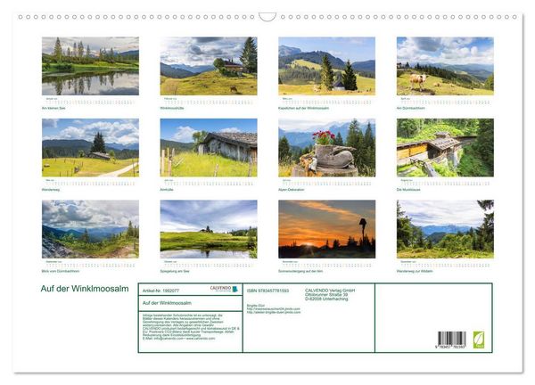 Produktbild: Auf der Winklmoosalm (Wandkalender 2026 DIN A2 quer), CALVENDO Monatskalender