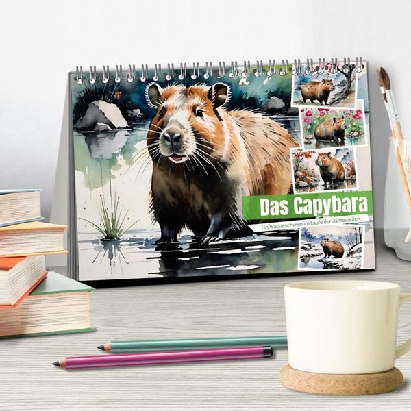 Produktbild: Das Capybara (Tischkalender 2026 DIN A5 quer), CALVENDO Monatskalender