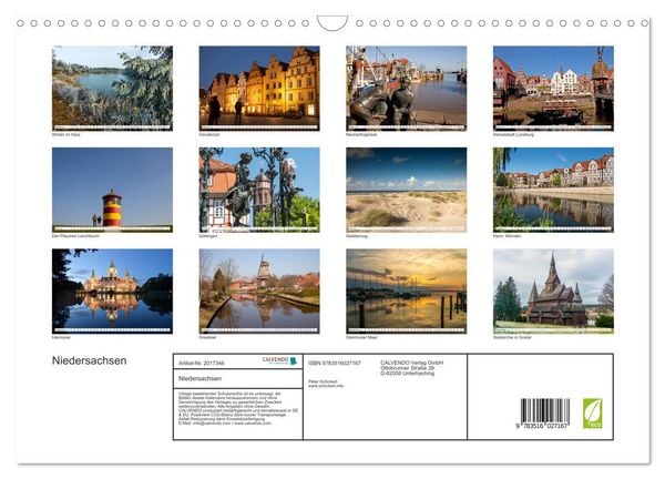 Produktbild: Niedersachsen (Wandkalender 2026 DIN A3 quer), CALVENDO Monatskalender