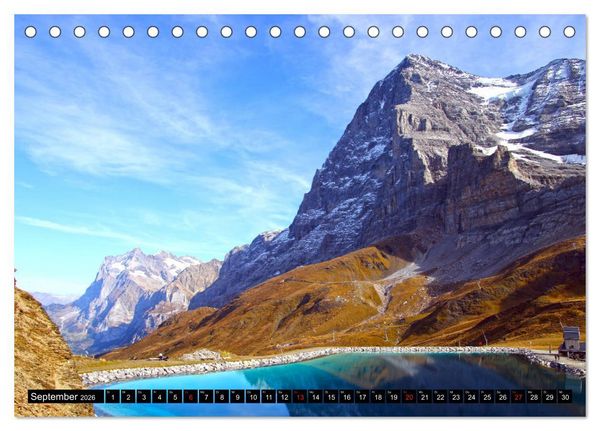 Produktbild: Das Dreigestirn im Berner Oberland. Eiger, M&ouml;nch und Jungfrau (Tischkalender 2026 DIN A5 quer), CALVENDO Monatskalender