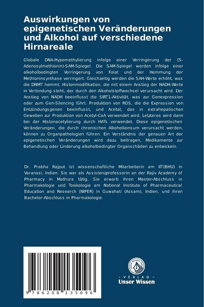 Produktbild: Auswirkungen von epigenetischen Ver&auml;nderungen und Alkohol auf verschiedene Hirnareale