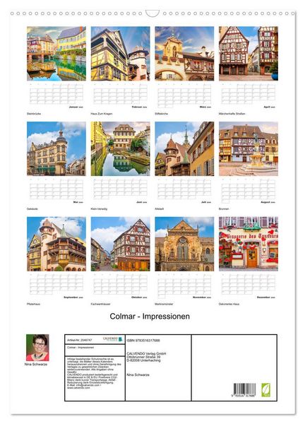 Produktbild: Colmar - Impressionen (Wandkalender 2026 DIN A2 hoch), CALVENDO Monatskalender