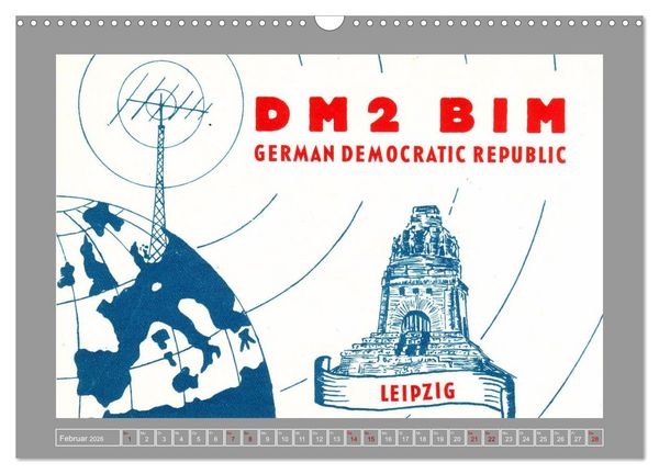 Produktbild: DDR - Ostalgie auf QSL-Karten (Wandkalender 2026 DIN A3 quer), CALVENDO Monatskalender