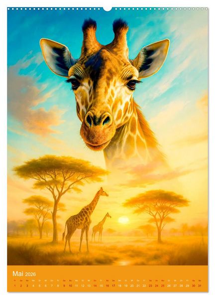 Produktbild: Afrikas wilde Seele - Magische Tierwelt im Portr&auml;t (Wandkalender 2026 DIN A2 hoch), CALVENDO Monatskalender