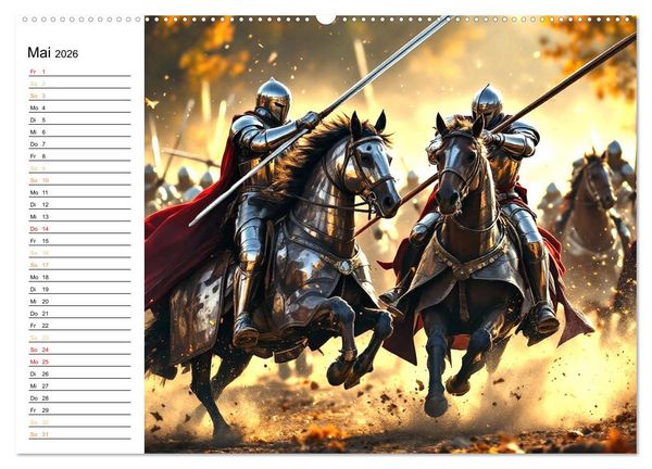 Produktbild: Rittertum und Mythos &ndash; Das Zeitalter der Ehre (Wandkalender 2026 DIN A2 quer), CALVENDO Monatskalender