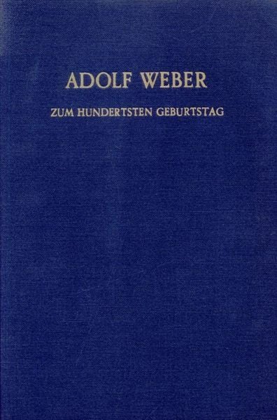 Produktbild: Adolf Weber zum hundertsten Geburtstag.