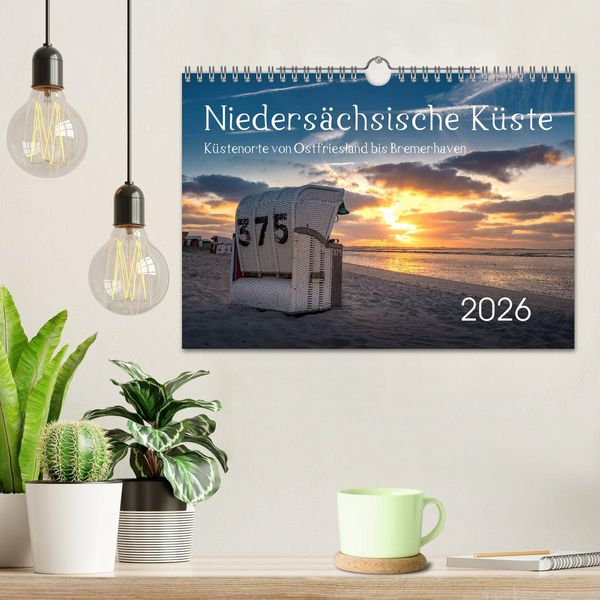 Produktbild: Nieders&auml;chsische K&uuml;ste - K&uuml;stenorte von Ostfriesland bis Bremerhaven (Wandkalender 2026 DIN A4 quer), CALVENDO Monatskalender