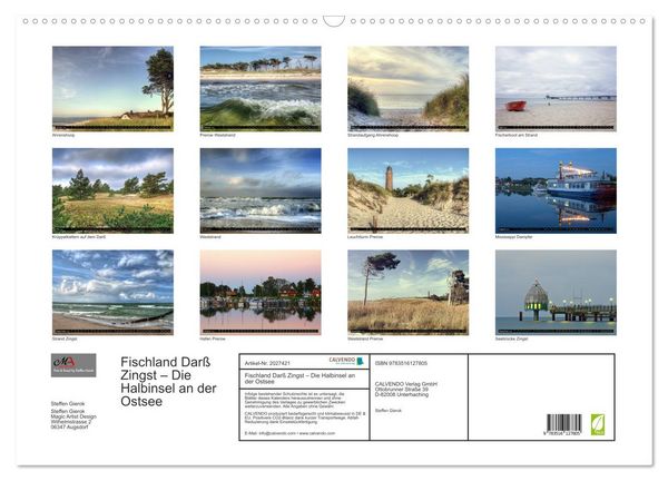 Produktbild: Fischland Dar&szlig; Zingst &ndash; Die Halbinsel an der Ostsee (Wandkalender 2026 DIN A2 quer), CALVENDO Monatskalender