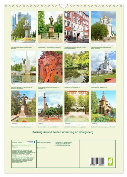 Produktbild: Kaliningrad und seine Erinnerung an K&ouml;nigsberg (Wandkalender 2026 DIN A3 hoch), CALVENDO Monatskalender