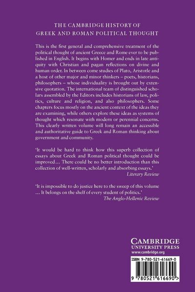 Produktbild: The Cambridge History of Greek and Roman Political Thought