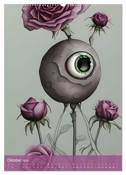Produktbild: Rosige Aussichten - Diese Blumen beobachten dich auf Schritt und Tritt (hochwertiger Premium Wandkalender 2026 DIN A2 hoch), Kunstdruck in Hochglanz