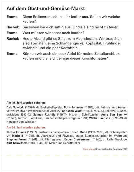 Produktbild: Englisch Sprachkalender 2027 - Englisch lernen leicht gemacht - Tagesabrei&szlig;kalender