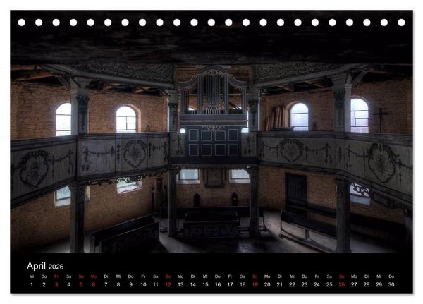 Produktbild: Verlassene Ort - Kirchen (Tischkalender 2026 DIN A5 quer), CALVENDO Monatskalender