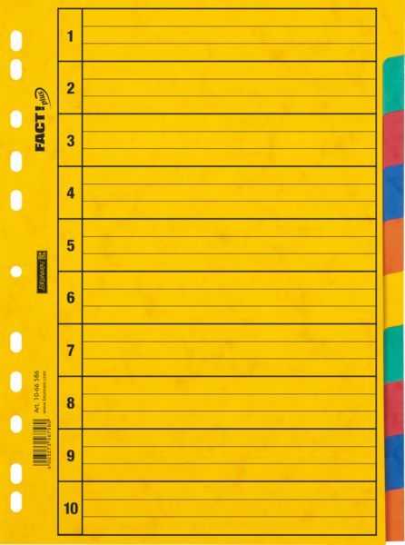 Produktbild: Brunnen Ringbuchregister A4 10tlg Pressspan