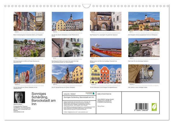 Produktbild: Sonniges Sch&auml;rding, Barockstadt am Inn (Wandkalender 2026 DIN A3 quer), CALVENDO Monatskalender