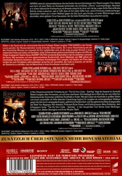 Produktbild: The Da Vinci Code - Sakrileg / Illuminati / Inferno [3 DVDs]