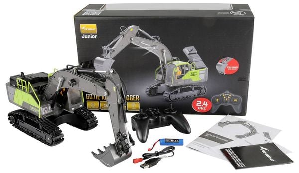 Produktbild: Amewi Kettenbagger G071E 1:18 RC Funktionsmodell Baufahrzeug
