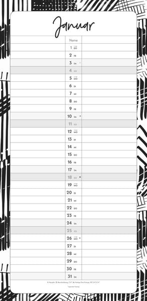 Produktbild: Termine für 2 Black and White 2026 Familienplaner - Timer - Termin-Planer - Couple-Kalender - Familien-Kalender - 22x45
