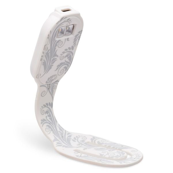 Produktbild: Flexilight RC (White Flowers) - wiederaufladbares Leselicht - 2 in 1 Leselampe & Lesezeichen - LED Leselicht - Geschenk für Leser, Buchliebhaber - Deu