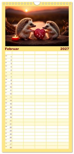 Produktbild: Familienplaner 2027 - Stachelstars mit 5 Spalten (Wandkalender, 21 x 45 cm) CALVENDO