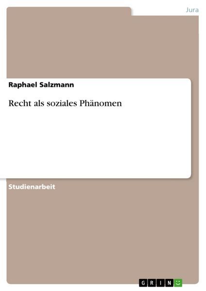 Produktbild: Recht als soziales Ph&auml;nomen