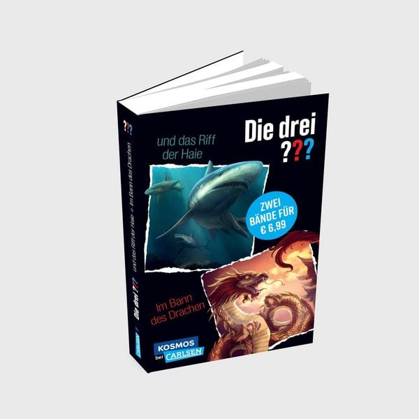 Produktbild: Die drei ???: 2-in1-Band mit Die drei ??? und das Riff der Haie / Im Bann des Drachen