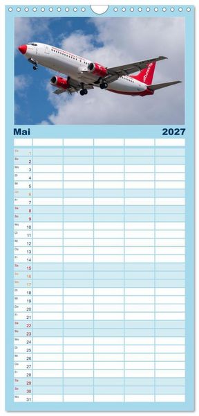 Produktbild: Familienplaner 2027 - Flieger von Boeing mit 5 Spalten (Wandkalender, 21 x 45 cm) CALVENDO