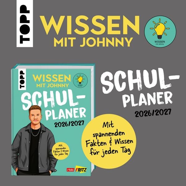 Produktbild: Wissen mit Johnny: Schulplaner 2026/2027